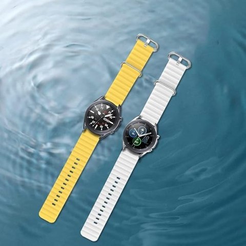 2x PASEK DO ZEGARKA ŻÓŁTY BIAŁY SILIKON Samsung Galaxy Watch 3 45mm 22mm