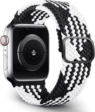 BRANSOLETA DO APPLE WATCH 1/2/3/4/5/6/7/8/9/SE 38/40/41mm CZARNO-BIAŁA