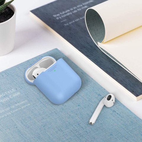 ETUI APPLE AIRPODS 2019 NIEBIESKIE BŁĘKITNE ELASTYCZNE WYTRZYMAŁE SOLIDNE