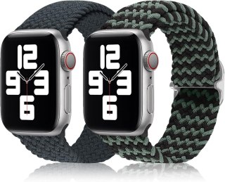 2x BRANSOLETA DO APPLE WATCH 1/2/3/4/5/6/7/8/9/SE 38/40/41mm CZARNY ZIELONY