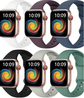 6x PASEK DO ZEGARKA APPLE WATCH 1/2/3/4/5/6/7/8/9/SE 38/40/41mm KOLOR MIX