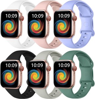 6x PASEK DO ZEGARKA APPLE WATCH 1/2/3/4/5/6/7/8/9/SE 38/40/41mm KOLOR MIX