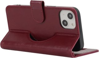 ETUI APPLE IPHONE 13 BORDOWE ZAMYKANE Z KLAPKĄ MAGSAFE SKŁADANE SOLIDNE