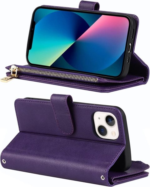 ETUI APPLE IPHONE 13 FIOLETOWE PORTFEL NA ZAMEK ZAMYKANE MIEJSCE NA KARTY ETUI APPLE IPHONE 13 FIOLETOWE PORTFEL NA ZAMEK ZAMYKANE MIEJSCE NA KARTY
