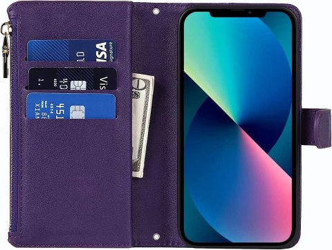 ETUI APPLE IPHONE 13 FIOLETOWE PORTFEL NA ZAMEK ZAMYKANE MIEJSCE NA KARTY ETUI APPLE IPHONE 13 FIOLETOWE PORTFEL NA ZAMEK ZAMYKANE MIEJSCE NA KARTY
