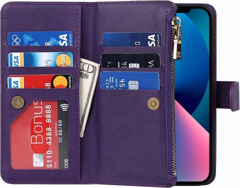 ETUI APPLE IPHONE 13 FIOLETOWE PORTFEL NA ZAMEK ZAMYKANE MIEJSCE NA KARTY ETUI APPLE IPHONE 13 FIOLETOWE PORTFEL NA ZAMEK ZAMYKANE MIEJSCE NA KARTY