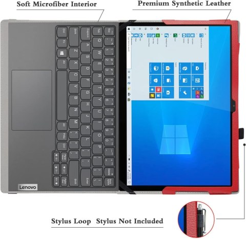 ETUI LENOVO YOGA DUET 7i CZERWONE ZAMYKANE Z KLAPKĄ OCHRONNE SOLIDNE