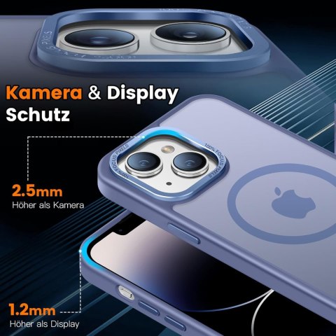 ETUI APPLE IPHONE 14 GRANATOWE PÓŁPRZEZROCZYSTE PLECKI MAGSAFE OCHRONNE ETUI APPLE IPHONE 14 GRANATOWE PÓŁPRZEZROCZYSTE PLECKI MAGSAFE OCHRONNE