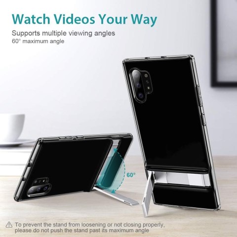 ETUI SAMSUNG GALAXY NOTE 10+ SZARE TRANSPARENTNE Z PODSTAWKĄ SREBRNĄ ETUI SAMSUNG GALAXY NOTE 10+ SZARE TRANSPARENTNE Z PODSTAWKĄ SREBRNĄ