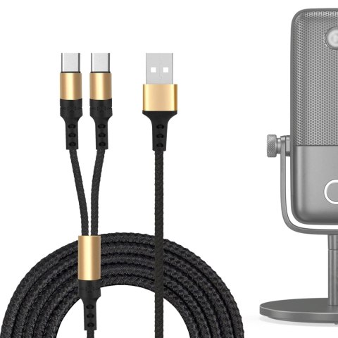 KABEL MIKROFONOWY USB-A DO 2x USB-C CZARNY 200cm Elgato Wave:1, Wave:3