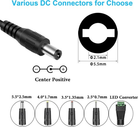 ZASILACZ CENTRALNY ADAPTER 6 RÓŻNYCH KOŃCÓWEK Arduino DVD GŁOŚNIKI 9V 1,5A