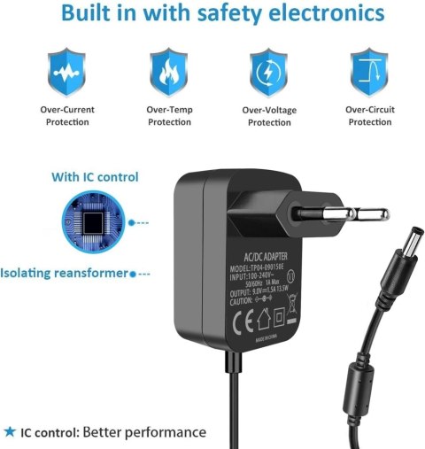 ZASILACZ CENTRALNY ADAPTER 6 RÓŻNYCH KOŃCÓWEK Arduino DVD GŁOŚNIKI 9V 1,5A