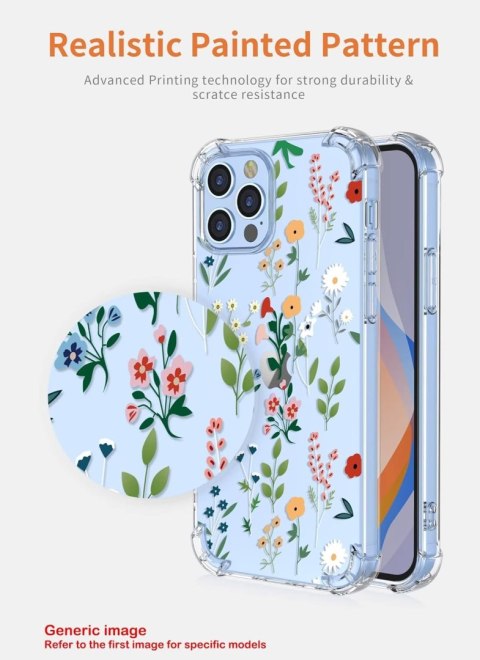 ETUI OPPO RENO9 PRO PRZEZROCZYSTE KOLOROWE KWIATKI WYSOKA OCHRONA SOLIDNE