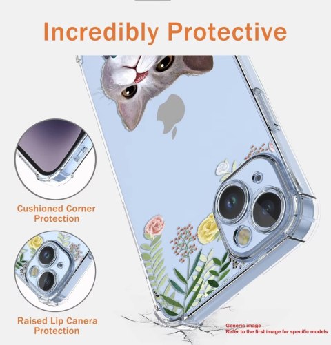 ETUI OPPO RENO9 PRO PRZEZROCZYSTE KOT KOLOROWE KWIATKI WYTRZYMAŁE SOLIDNE