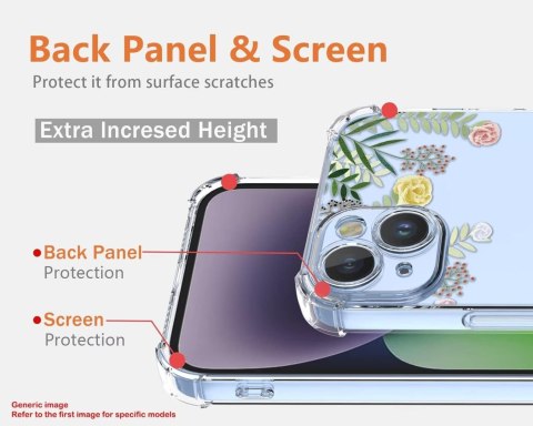 ETUI OPPO RENO9 PRO+ PRZEZROCZYSTE KOT KWIATY UROCZE WYSOKA OCHRONA SOLIDNE