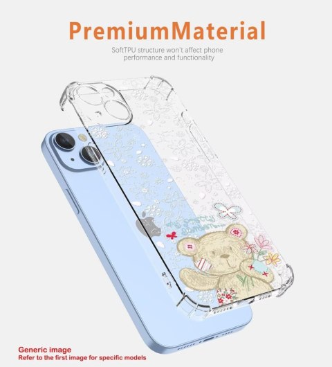 ETUI SAMSUNG GALAXY A04E PRZEZROCZYSTE SŁODKI MIŚ BIAŁE WYTŁACZANE KWIATY ETUI SAMSUNG GALAXY A04E PRZEZROCZYSTE SŁODKI MIŚ BIAŁE WYTŁACZANE KWIATY