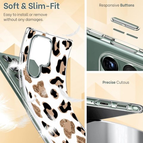 ETUI SAMSUNG GALAXY S22 ULTRA BIAŁE CENTKI LAMPARTA OCHRONNE SOLIDNE ETUI SAMSUNG GALAXY S22 ULTRA BIAŁE CENTKI LAMPARTA OCHRONNE SOLIDNE